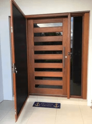 Woodgrain Door Security Screen Qld Brisbane