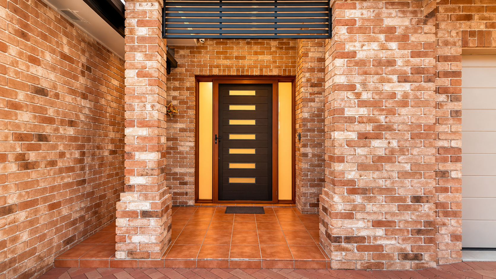 Front Door Pivot Woodgrain Stainless Steel Security Screens Qld Brisbane