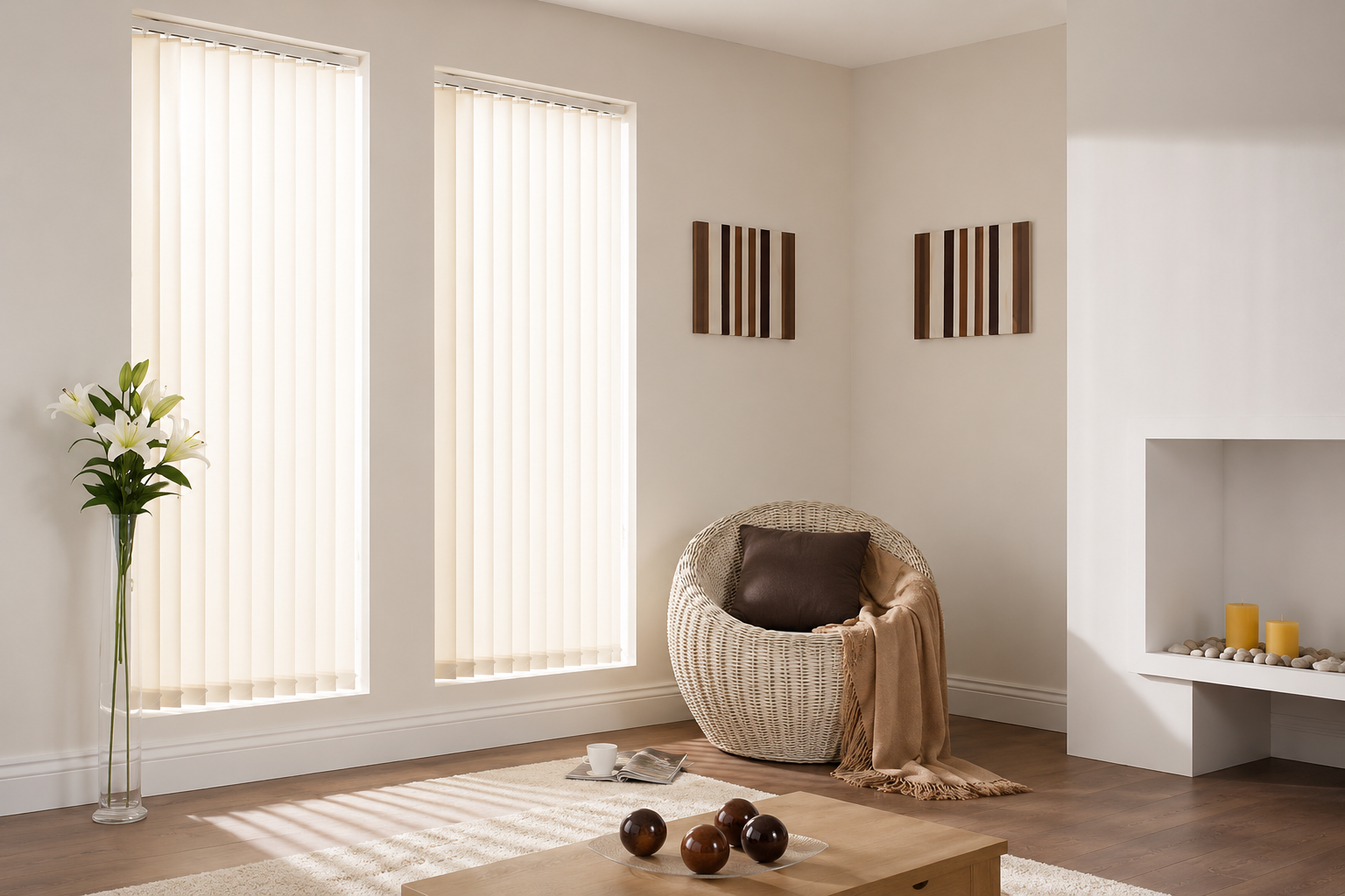 Security Screens Qld - Blinds Brisbane - Vertical Blinds Living Room New Beith