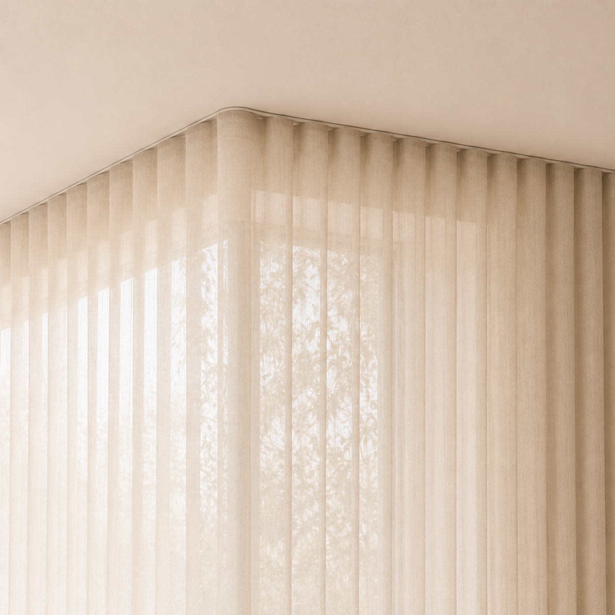 Custom corner curtain installation by Security Screens Qld, Brisbane