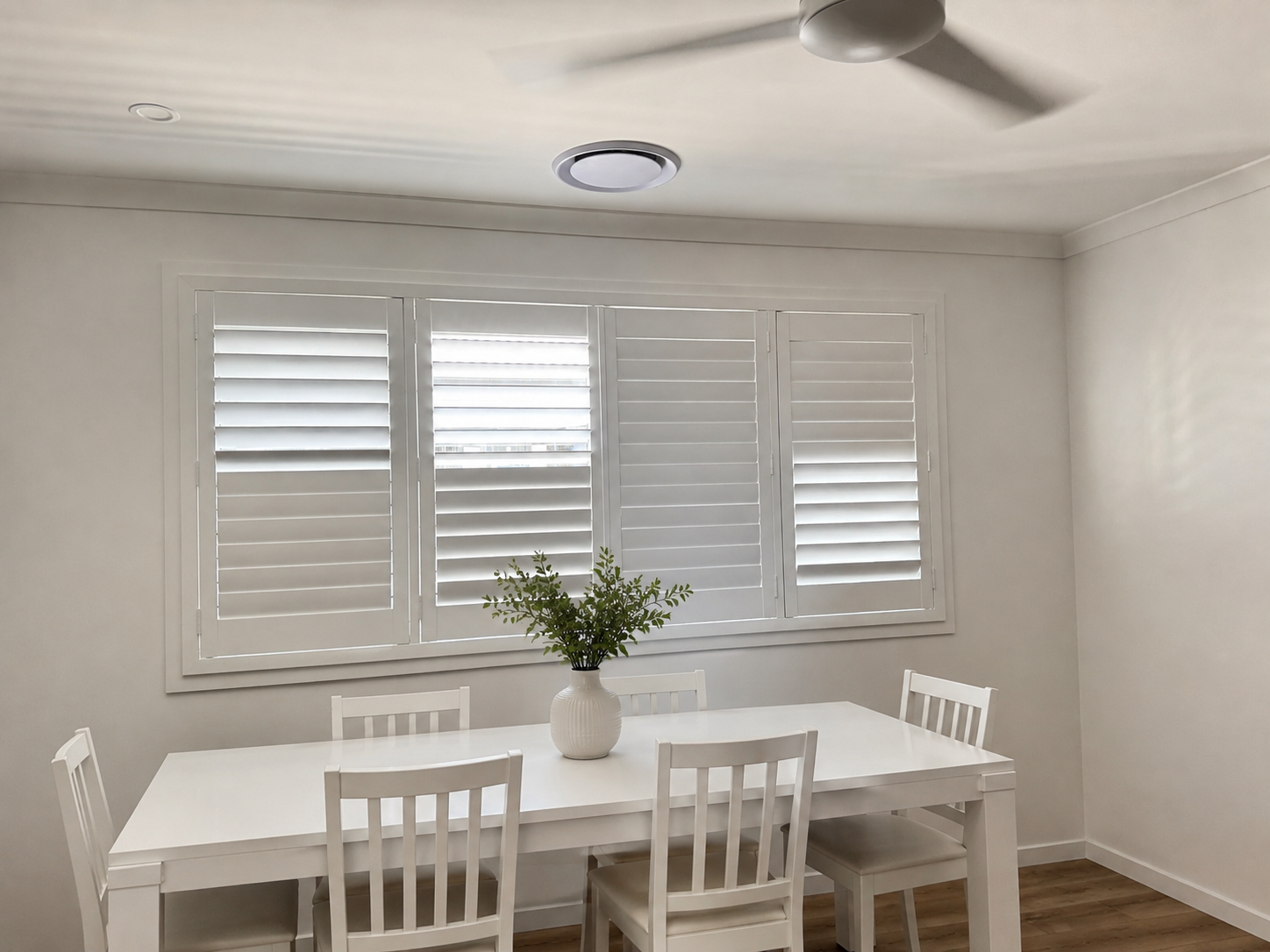 Security Screens Qld - PVC Plantation Shutters Brisbane - Dining Room