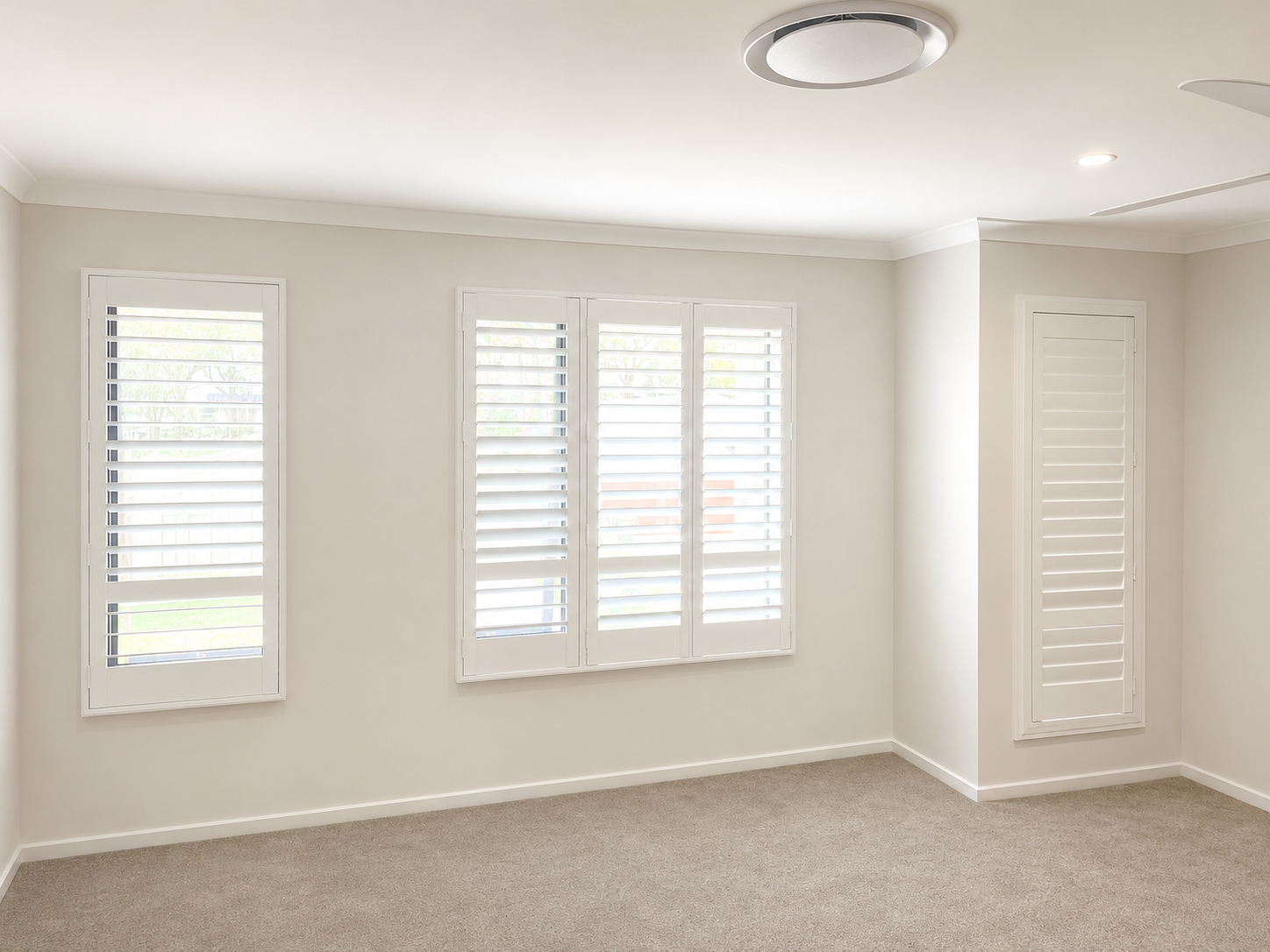 Security Screens Qld - PVC Plantation Shutters Brisbane - Living Room