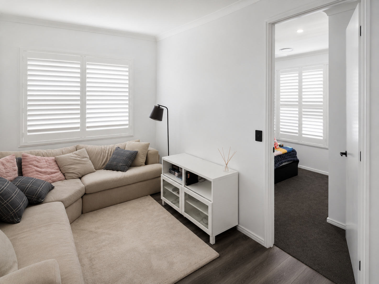Security Screens Qld - PVC Plantation Shutters Brisbane - Living Room