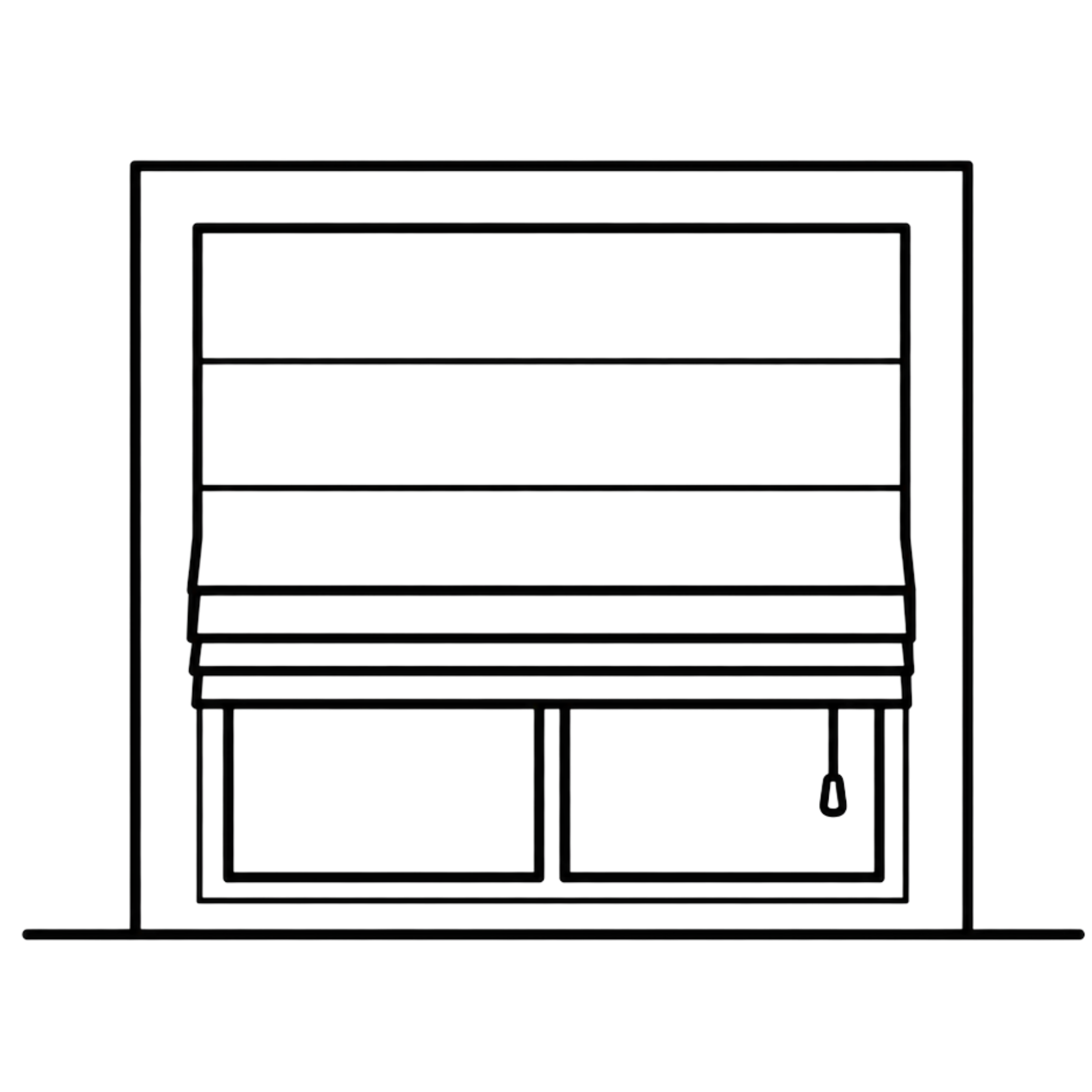 Roman blind illustration showing folded fabric pleats — custom Roman blinds Brisbane